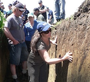 Investigating soil. 